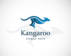 kangaroo logo creative color modern blue sign symbol brand emblem business