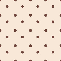 Classic wallpaper pattern in brown polka dots. 