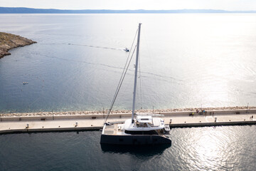Fototapeta na wymiar Yacht in the harbor Croatia Adriatic sea