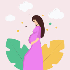 Obraz na płótnie Canvas White pregnant girl