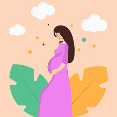 Obraz na płótnie Canvas White pregnant girl