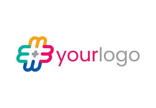 Hash and Plus Symbol Logo