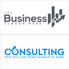 Business consulting service with initial symbol diagram logo
