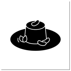 Moin-moin glyph icon. Traditional Nigerian steamed bean pudding. Afro-Caribbean food.Local food concept. Filled flat sign. Isolated silhouette vector illustration