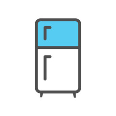 simple blue fridge line icon vector illustration