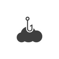 Data cloud phishing vector icon