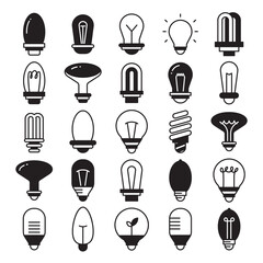 light bulb icons set vector illustration 