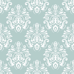 Fototapeta na wymiar Orient vector classic light blue and white pattern. Seamless abstract background with vintage elements. Orient background. Ornament for wallpapers and packaging