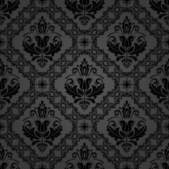 Orient vector classic pattern. Seamless abstract background with vintage elements. Dark background. Ornament for wallpapers and packaging