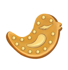 Cookies with white icing christmas holiday on white background