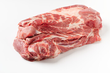 Fresh raw pork meat isolated on white background