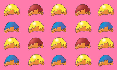  croissants on a pink background