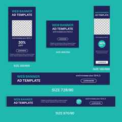 web banner ad design. Multipurpose Web Banner Design Bundle. vector design.