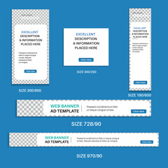 web banner ad design. Multipurpose Web Banner Design Bundle. vector design.