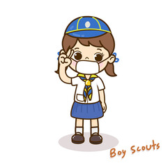 Cartoon Cute Boy Scouts vector.