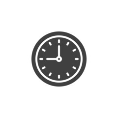 Round clock vector icon