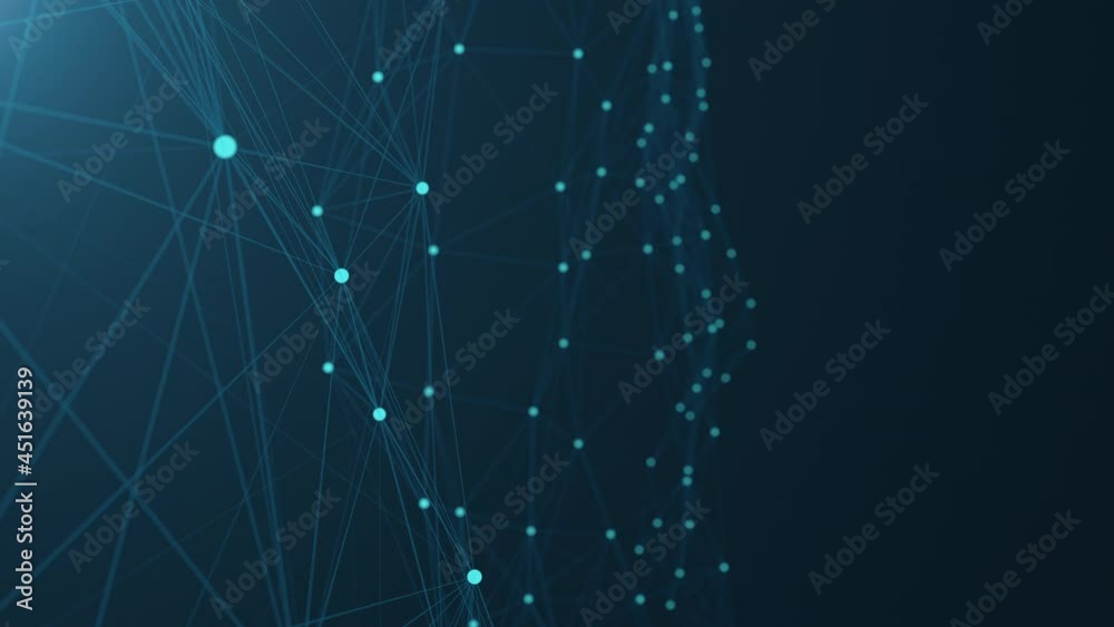 Wall mural connected network technology animation. seamless loop 4k uhd