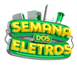SEMANA DOS ELETROS, SELO 3D PARA VENDA DE PRODUTOS ELETRÔNICOS, LOJAS VAREJO COMERCIO