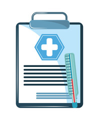 Obraz premium medical report and thermometer