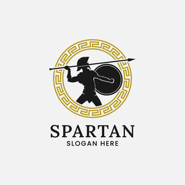 Spartan Hero Achilles Ares Greek Mythology Logo Design Template. Suitable for General Business Brand Company Corporate Logo Design