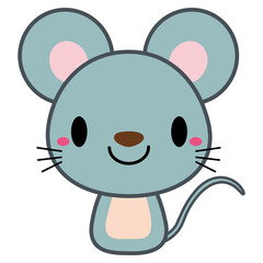 Fototapeta premium 動物 イラスト 【ライン】ネズミ05