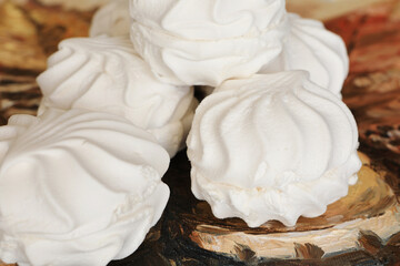 many white marshmallow on the table