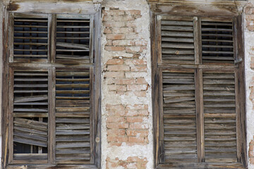 Shutters of an abandoned house in Sopot, Bulgaria