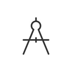 Math compass icon isolated on white background. Education symbol modern, simple, vector, icon for website design, mobile app, ui. Vector Illustration