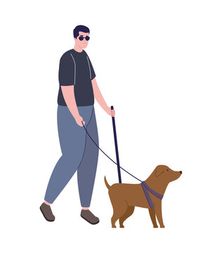 blind man with guide