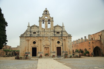 Fototapeta na wymiar Holy Arcady Monastery in Crete, February, Greece. High quality photo