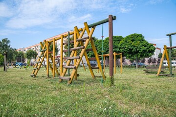 Colorful playground in Europe. Fresh Air Entertainment