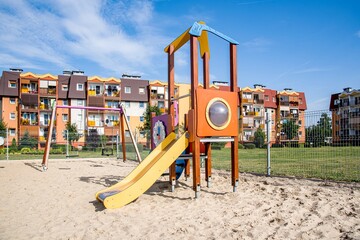 Colorful playground in Europe. Fresh Air Entertainment
