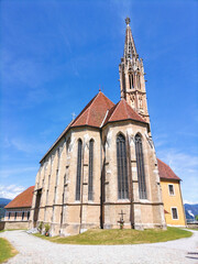 The pilgrimage Church Maria Strassengel, a 14th century Gothic church in the town of Judendorf Strassengel near Graz, Styria region, Austria