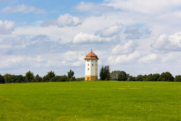 historical water tower near Hohenstadt in the Swabian Alb .