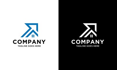 Home arrow logo vector iconn illustration design template.