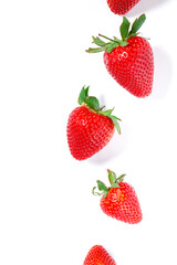 Fresh strawberries on a white background