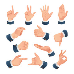 Human Hands Gestures Set