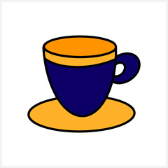 Doodle coffee or tea cup isolated on white. Vector stock illustration. EPS 10