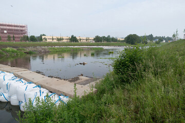 River dam repair construction works
