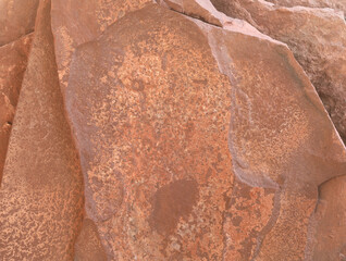 background and texture of red granite rock