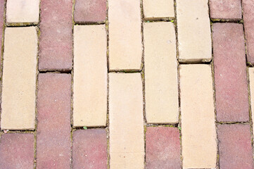 Beige and red street brick pattern background