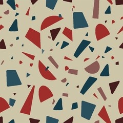Fototapeta na wymiar Mid century modern abstract print with shapes