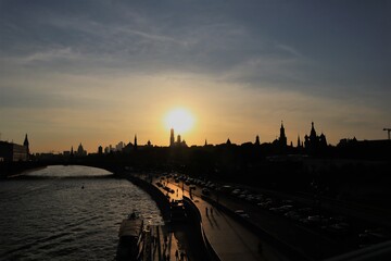 Sunset over the Moscow