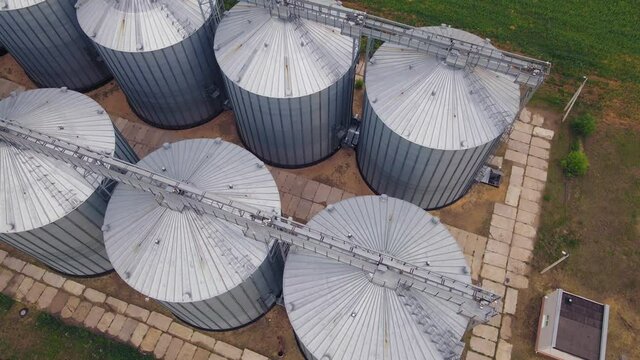 Grain elevator and agricultural storage. Containers silos storing agriculture crop