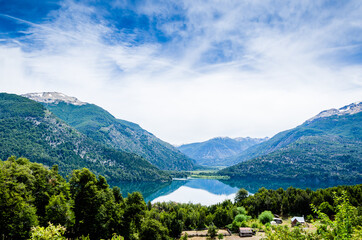 Fototapeta na wymiar lake between the mountains