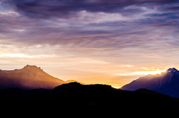 cloudy sunset over the mountains