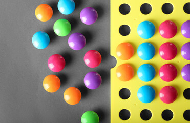 Multicolored mosaic on grey background
