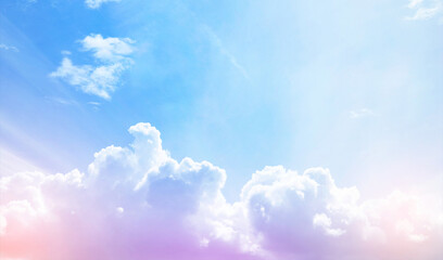 Colourful Sky with soft Clouds with pastel colour in blue, puple, pink, Yellow and Orange colour....