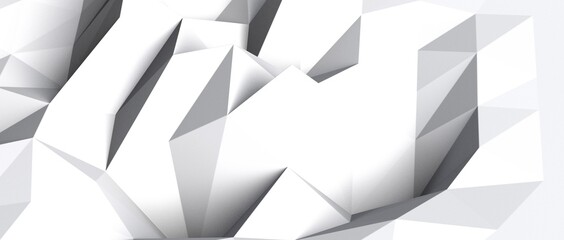 3D rendering of silver color triangle polygonal