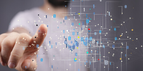 Technology background. Big data concept. Binary